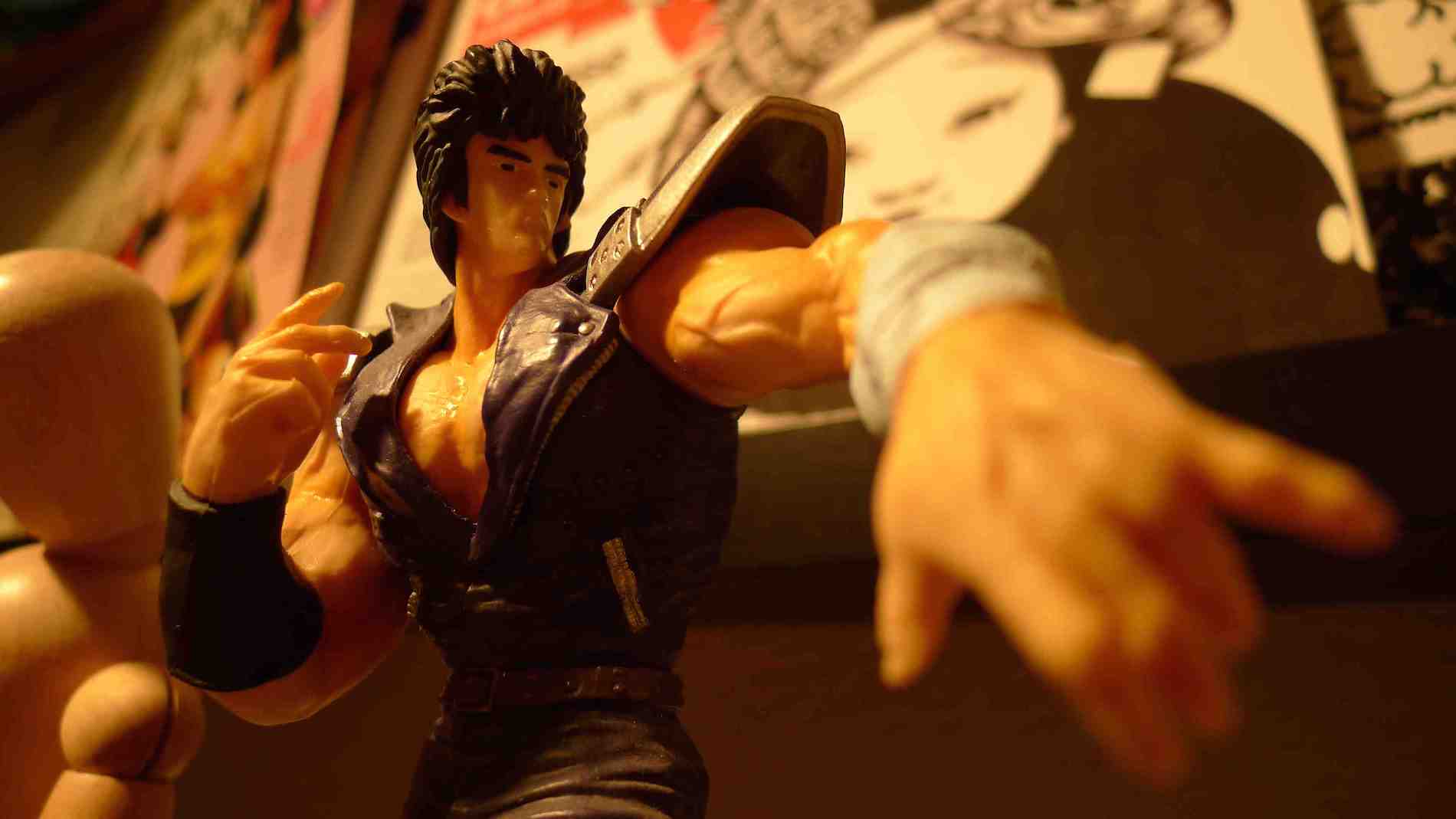 Kenshiro clock on shelf in my old home office.