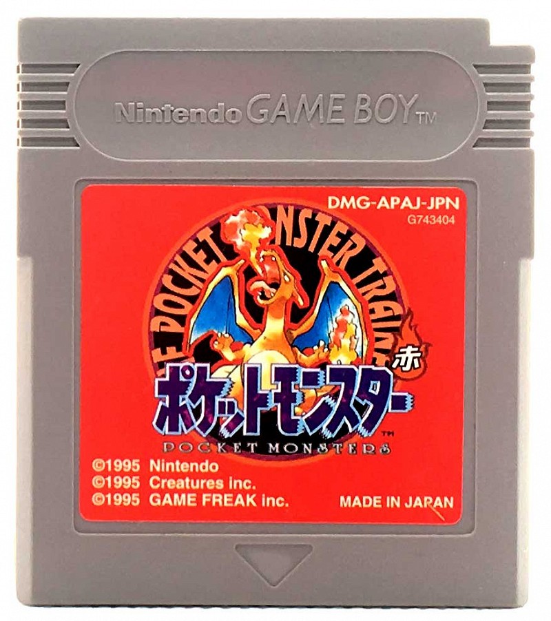 Photo of gray Game Boy game cartridge for Pokemon (Red Version)