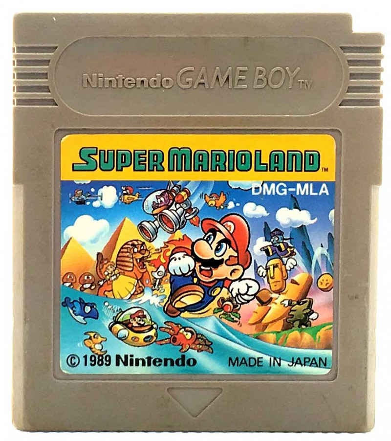Photo of gray Game Boy game cartridge for Super Mario Land